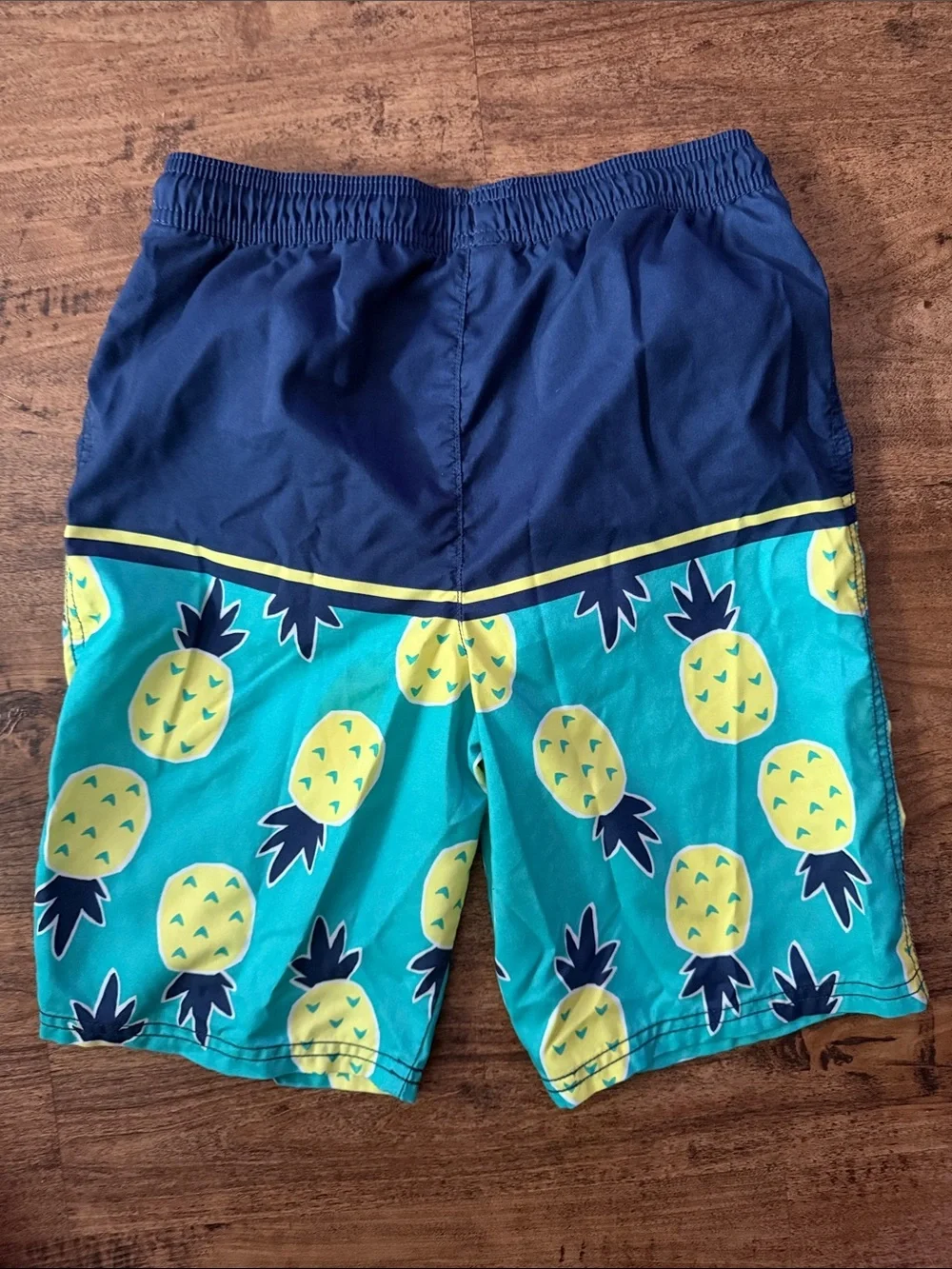 Blue & Teal Pineapple Print Swim Trunks size 12 carters